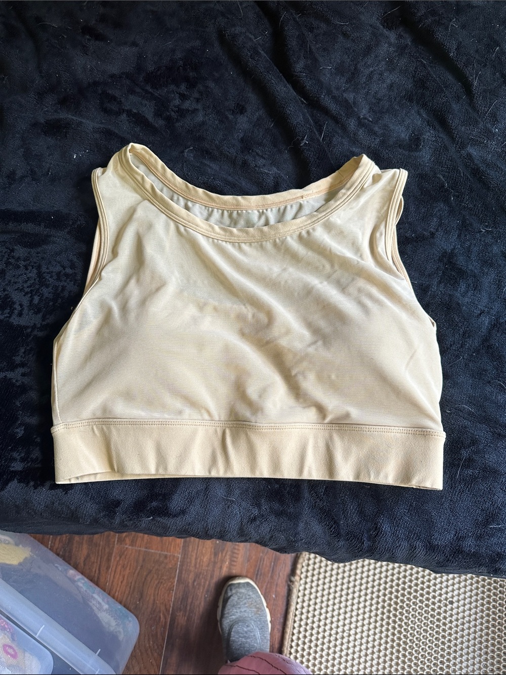 Beige Seamless Cropped Tank Bra